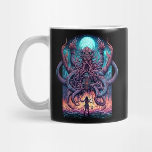 Octopus Castle at Night Mug